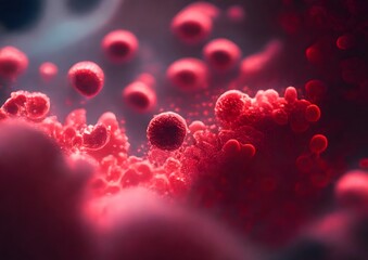 Abstract microscopic bacteria and viruses for microbiology, medicine and science concept background