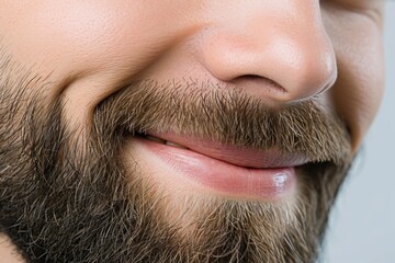 A close-up shot of a man with a beard