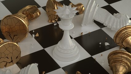 chess pieces on the board