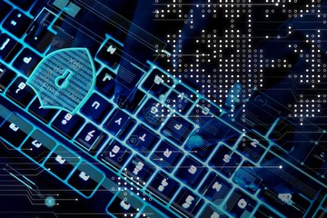 Closeup of hands using a keyboard