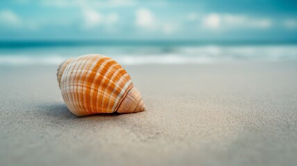 Seashell on a Sandy Beach