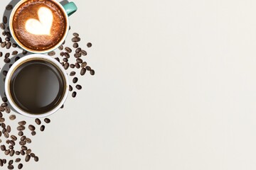 Aerial view of various coffee