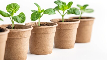 Biodegradable plant pots are eco-friendly containers made from natural materials.