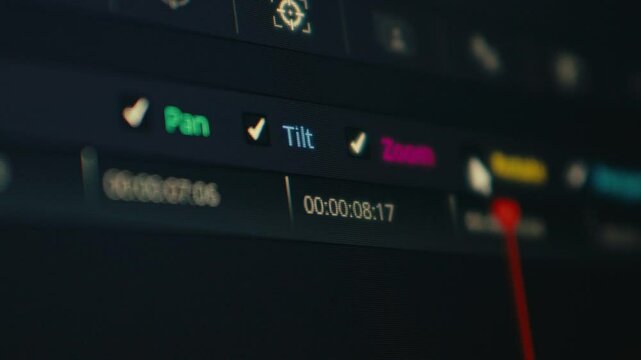 editing video software close up of detailed operation of post processing video file