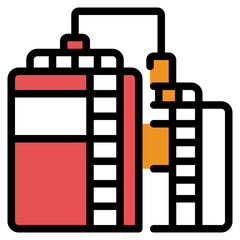 Tank flat icon symbol sign from modern industry collection in  flat syle full colour for mobile concept and web apps design. Business and machine related vector line icon.