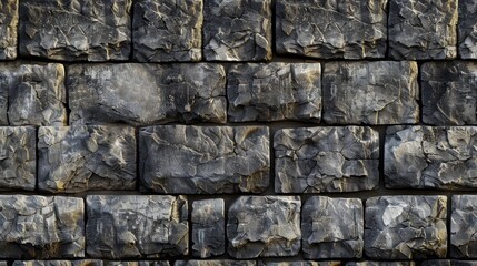 Obraz premium Rough Stone Wall Texture Background, Generative AI