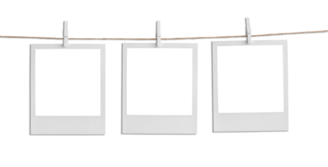 Vintage Polaroid, instant photo frame isolated in transparent PNG, three polaroid frames - isolated design element