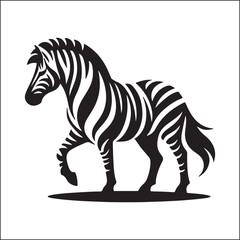 Black and white strict and minimalistic logo with a giraffe 