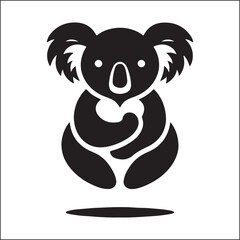 Cute koala cartoon sitting on a tree branch 