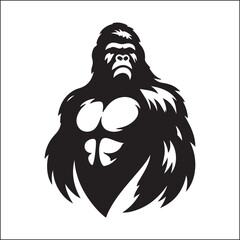 Hand drawn monkey silhouette 