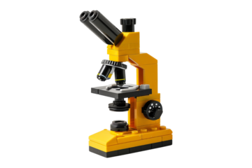 Yellow Toy Microscope isolated on white background
