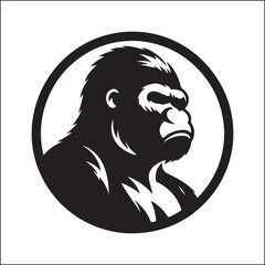 Hand drawn monkey silhouette 