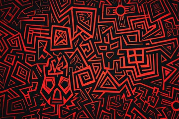 Vivid red and black lines form dynamic patterns for eye catching design compositions