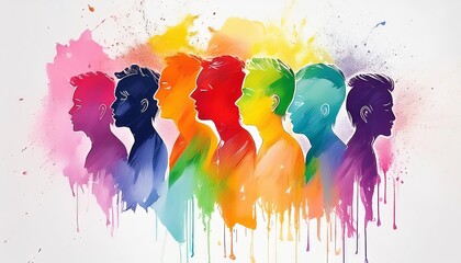 Vibrant colored splash sketch representing PRIDE LGBTQ+ month