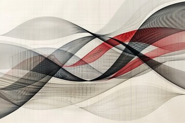 Abstract red and black patterns created by intersecting lines for artistic design