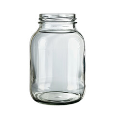 glass liter jar for liquids isolated on white background