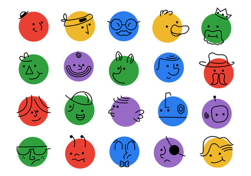 Face Circle Character Element Set