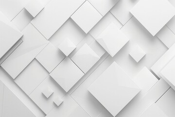 White background with geometric shapes. White minimalistic website wallpaper. Modern clean simple elegant design banner with copy space