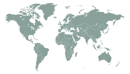 World map. Modern color vector map. Silhouette map.	