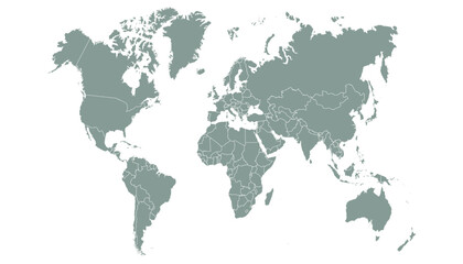 World map. Modern color vector map. Silhouette map.	