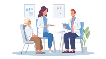 Consulting, physiotherapist and senior woman for physical therapy, healthcare service and support. Physiotherapy, chiropractor and medical worker or person talking to elderly patient in consultation 