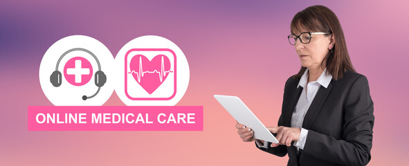Obraz premium Concept of online medical care