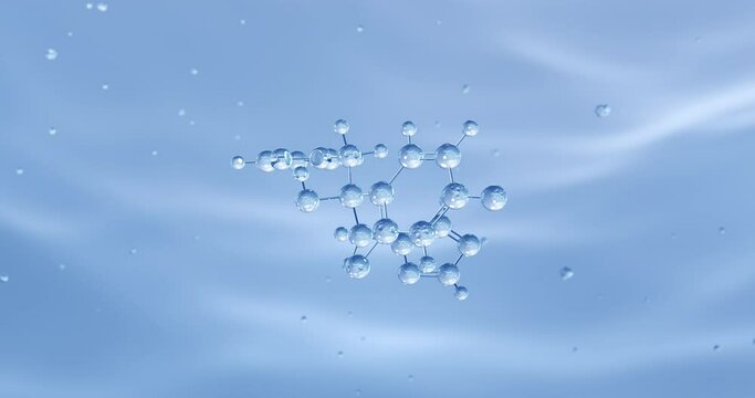 Fluconazole rotating molecular structure, 3d model of molecule, antifungal medication, looped video