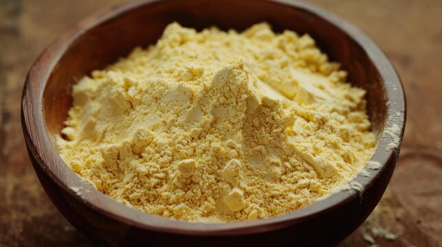 Besan also known as gram flour or chickpea flour is a finely ground powder derived from Bengal gram