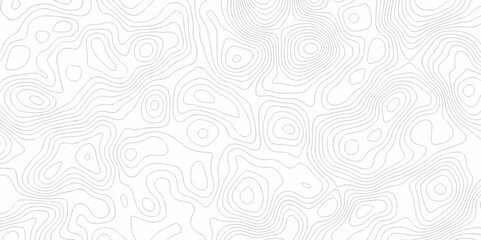 	
Vector geography landscape Topo contour map on white background, Topographic contour lines. Seamless pattern with lines Topographic map. Geographic mountain relief diagram line wave carve pattern.