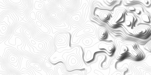 	
Vector geography landscape Topo contour map on white background, Topographic contour lines. Seamless pattern with lines Topographic map. Geographic mountain relief diagram line wave carve pattern.