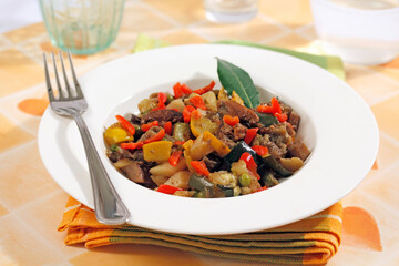 Ratatouille with mushrooms.
