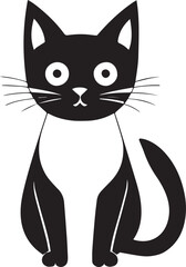Black and white cat silhouette, vector illustration 