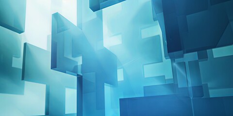 Fototapeta premium Simplified Abstract Blue Medical Crosses