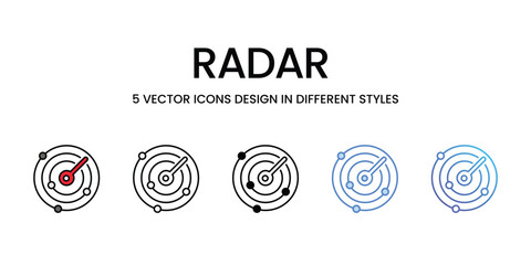 Radar icons vector set stock illustration.