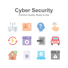 Visually appealing cyber security icons design, customizable vectors
