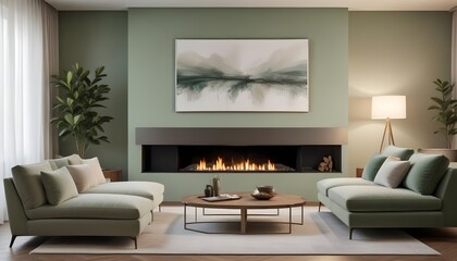 living room with fireplace
