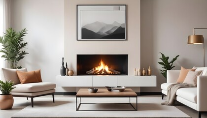 living room with fireplace