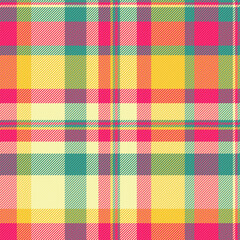 Patterned seamless pattern background, baby tartan textile plaid. Britain check texture fabric vector in yellow and teal colors.