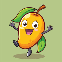 Fototapeta premium Funny mango vector clipart