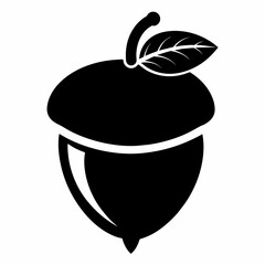 Acorn black silhouette illustration