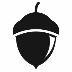 Acorn black silhouette illustration