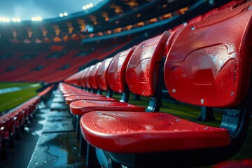 soccer seats in a stadium, new, bucket seats