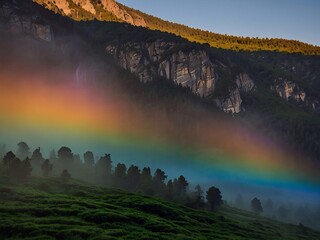 rainbow over the mountains