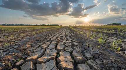 Desertification of previously fertile lands. Climate change is affecting the background.