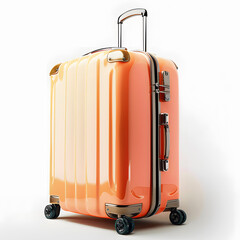 Luggage, large polycarbonate suitcase isolated on white background