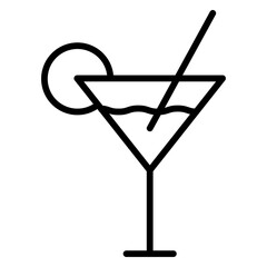 
Illustration depicting a black martini cocktail icon on a white background