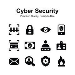 Pixel perfect cyber security icons up for premium use