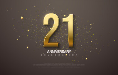 Simple elegant design for the 21st anniversary celebration. With a combination of luxurious and shiny gold numbers.