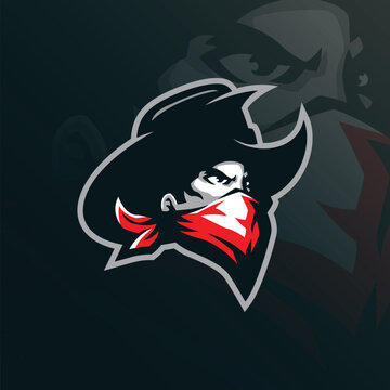 Bandits mascot logo design vector with modern illustration concept style for badge, emblem and t shirt printing. Head bandits illustration.