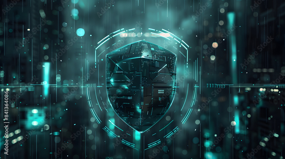 Poster shield symbolizing data security